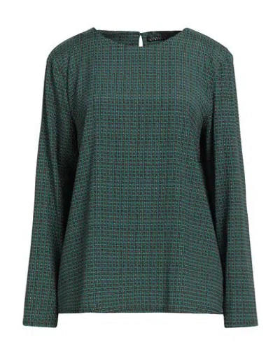Laura Urbinati Woman Top Deep Teal Size 12 Silk, Elastane In Green