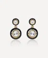 Laura Vann 14ct Gold-plated Vermeil Silver Sacha Drop Earrings In Black