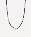 Laura Vann 18ct Gold-plated Column Lapis Bead Necklace