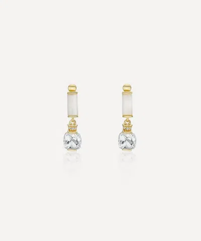 Laura Vann 18ct Gold-plated Vermeil Silver Column Cushion Drop Earrings