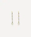Laura Vann 18ct Gold-plated Vermeil Silver Column Longline Pearl Drop Earrings