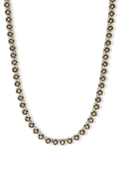 Laura Vann Cecily Crystal-embellished 18kt Gold-plated Necklace In Black