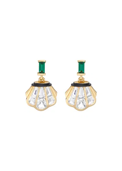 Laura Vann Cleo 14kt Gold Vermeil Earrings In Brown