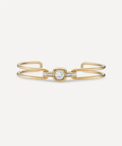 Laura Vann Gold-plated Gaia White Topaz Bangle Bracelet