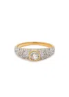 Laura Vann Slimline Pavé 18kt Gold Vermeil Ring In Silver