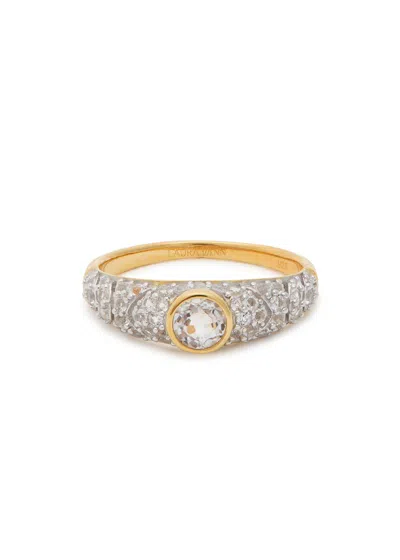 Laura Vann Slimline Pavé 18kt Gold Vermeil Ring In Silver