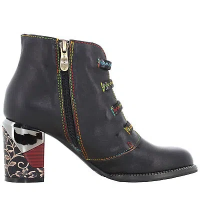 Pre-owned Laura Vita® Laura Vita A24us Maevao 12 Black Women's Ankle Boots