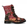 Laura Vita® Incaso 36 Red Floral Womens Gothic Victorian Leather Ankle High Boots In Multi