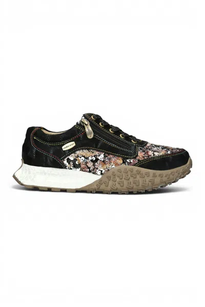 Laura Vita® Women's Floral Black Leather Trainer Sneaker Shoes - Evitao-03