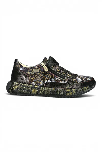 Laura Vita® Women's Goth Victorian Floral Black Leather Trainer Sneaker - Burton-43