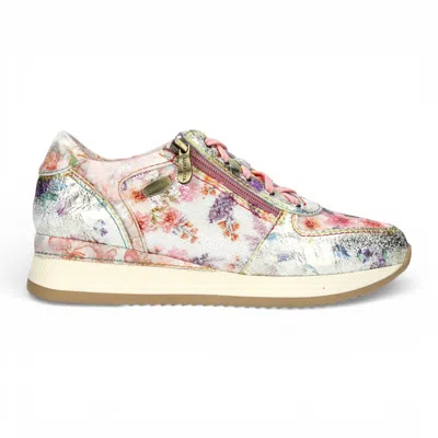 Laura Vita® Women's Gycmo 58 Rose Pink Floral Leather Trainers Sneaker Shoes