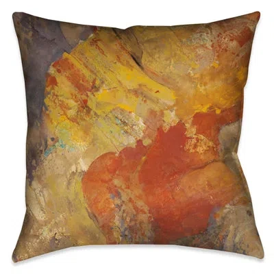 Laural Home Abstract Amber Ii Abstract Amber Ii Outdoor Decorative Pillow By  In Brown;orange