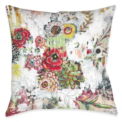 Laural Home Abstract Bouquet Outdoor Pillow In Multi