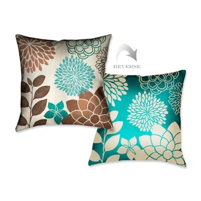 Laural Home Abstract Garden Blue Abstract Garden I Throw Pillow In Multi