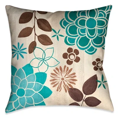 Laural Home Abstract Garden Blue Abstract Garden Ii Throw Pillow In Multi