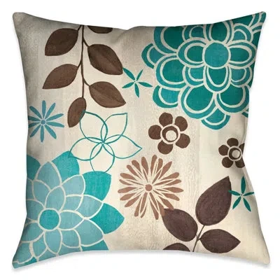 Laural Home Abstract Garden Blue Ii Indoor Decorative Pillow