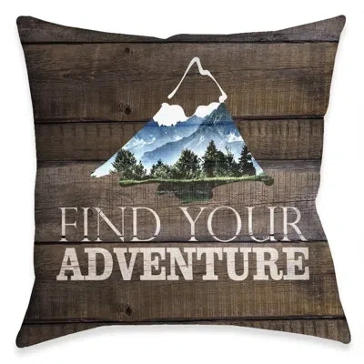 Laural Home Adventure Mountain Polyester Throw Pillow In Brown