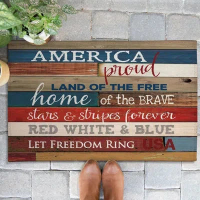 Laural Home America Proud Outdoor Door Mat By  In Multicolor