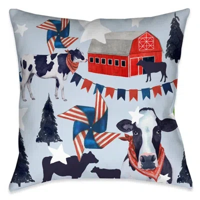 Laural Home American Barn Polyester Throw Pillow In White