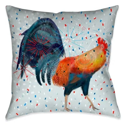 Laural Home Americana Rooster Indoor Decorative Pillow In Multi