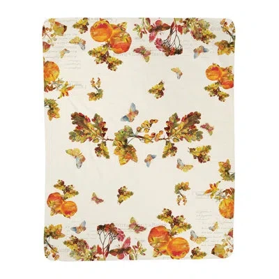 Laural Home Antique Autumn Sherpa Throw In White;beige;orange
