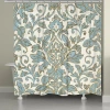Laural Home Antique Damask Shower Curtain In Blue