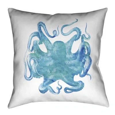 Laural Home Ardley Aqua Of The Deep Outdoor Throw Pillow In Multi