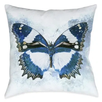 Laural Home Artful Butterfly Blues Outdoor Decorative Pillow In Multi