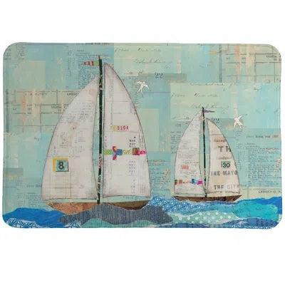Laural Home At The Regatta Memory Foam Rug In Blue