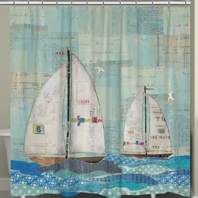 Laural Home At The Regatta Single Shower Curtain In Brown;beige;tan