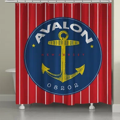 Laural Home Avalon Avalon I Shower Curtain In Blue;white;red