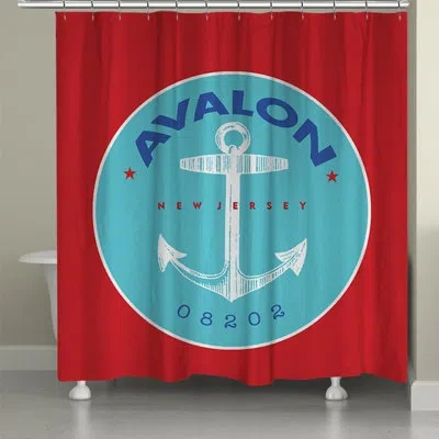 Laural Home Avalon Avalon Ii Shower Curtain In Blue;red