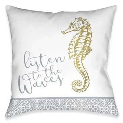 Laural Home Azure Coastal Waves Outdoor Pillow In Multi