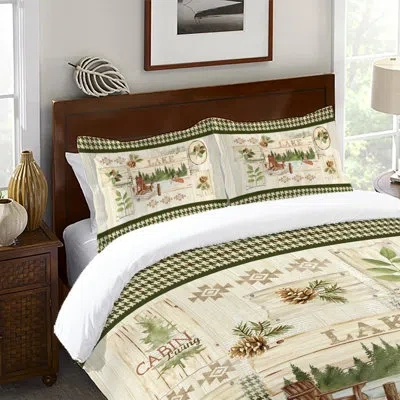 Laural Home Backwoods Polyester Envelope Sham In Brown;green;ivory