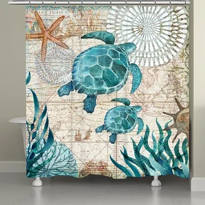 Laural Home Bay Turtles Shower Curtain In Blue