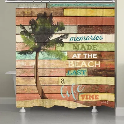 Laural Home Beach Memories Shower Curtain In Blue