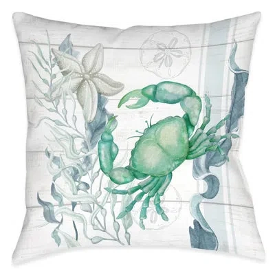 Laural Home Beach Therapy Polyester Throw Pillow In Blue