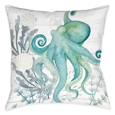 Laural Home Beach Therapy Polyester Throw Pillow In Blue