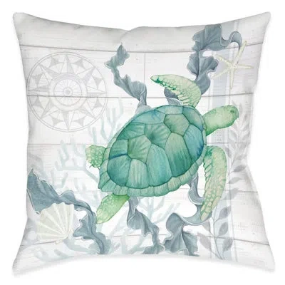 Laural Home Beach Therapy Polyester Throw Pillow In Blue