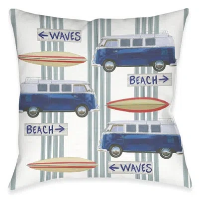 Laural Home Beach Time Striped Throw Pillow In Multi