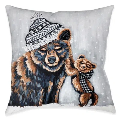 Laural Home Bear Snow Day Indoor Decorative Pillow In Multi