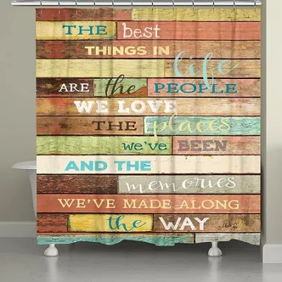 Laural Home Best Things In Life Shower Curtain In Brown