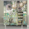 Laural Home Bird And Bouquet Shower Curtain In Green