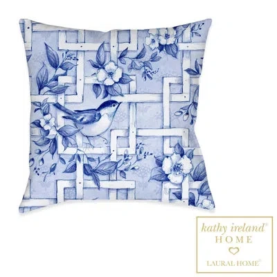 Laural Home Bird And Lattice Indoor Decorative Pillow In Multi