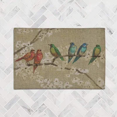Laural Home Birds And Blossoms Chenille Rug In Brown