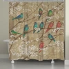 Laural Home Birds And Blossoms Shower Curtain In Brown