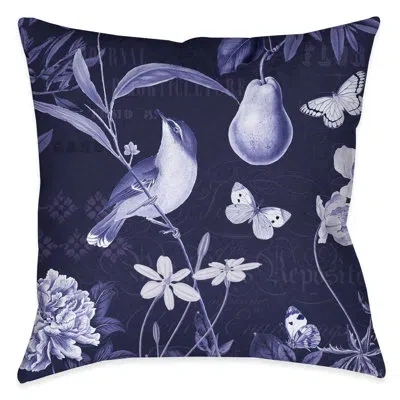 Laural Home Blue Botanical I Indoor Decorative Pillow In Multi