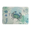 Laural Home Blue Crab Memory Foam Bath Rug In Blue