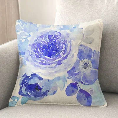 Laural Home Blue Delft Bloom Indoor Decorative Pillow In Multi