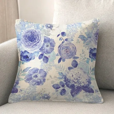 Laural Home Blue Delft Floral Indoor Decorative Pillow In Multi